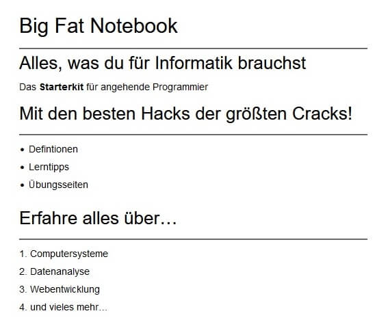 Big Fat Notebook - Alles, was du für Informatik brauchst von Grant Smith