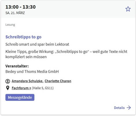 Leipziger Buchmesse 2026 – Planung